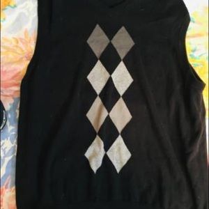 MEN’s XL ARGYLE SWEATER VEST 100% COTTON